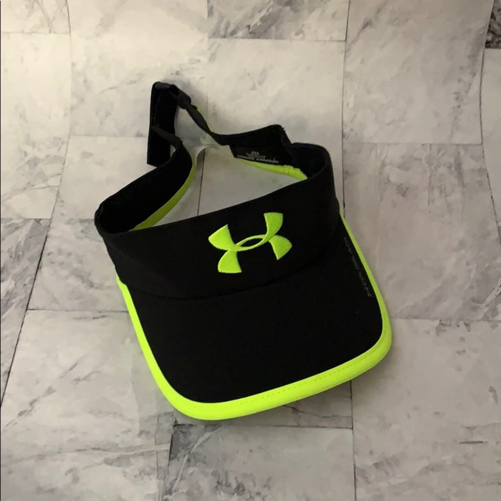 Under Armour Black and Neon Green Rimmed Visor